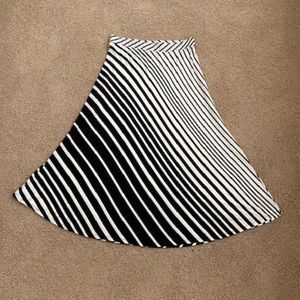 INC Black and White Striped Maxi Skirt